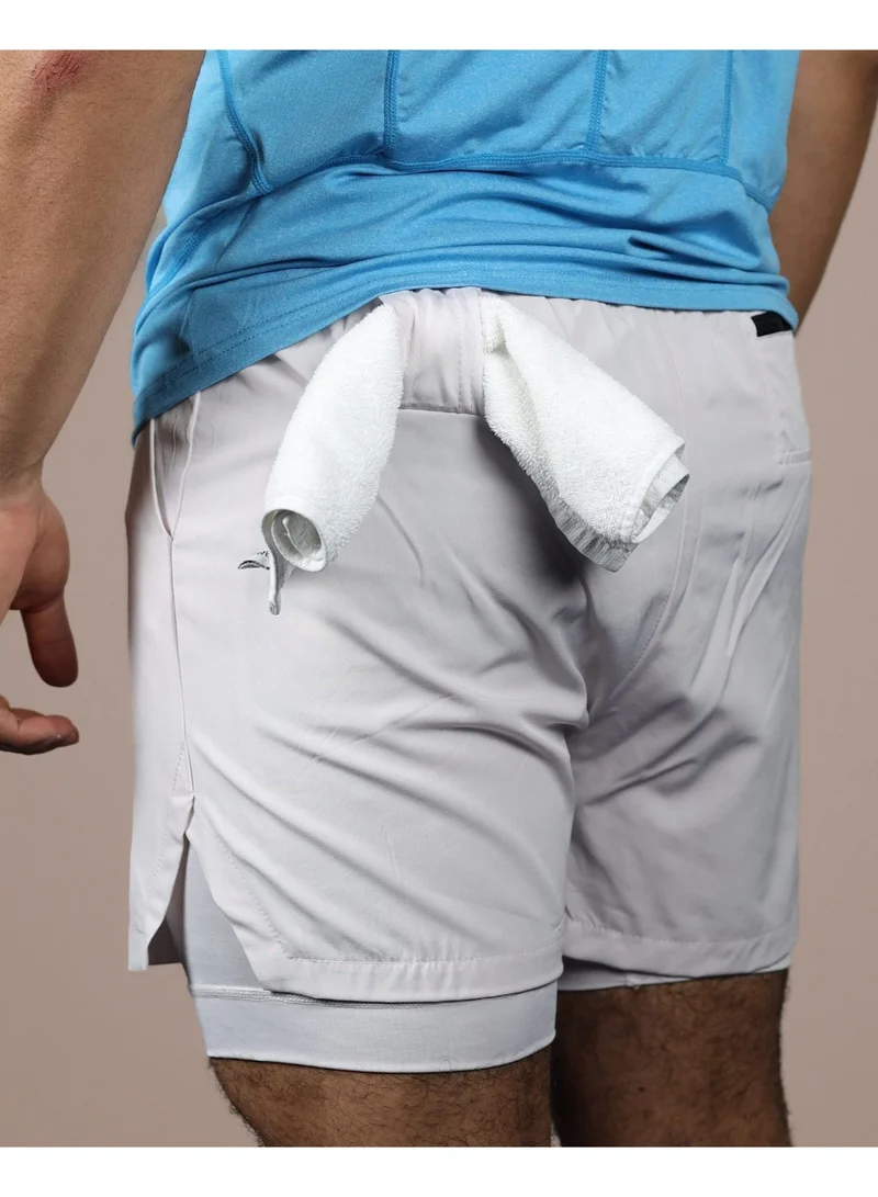 THUGFIT SprintHint 2 in 1 Shorts (7" Inseam) - White